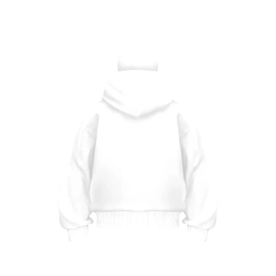 Erkek Samuray Ninja Çift Kapşonlu ZIP Fermuarlı Kanguru Cepli Tam Fermuarlı Hoodie Swetshirt - Beyaz