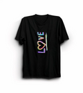 14 Şubat Sevgililer Günü Love Baskılı Oversize Bisiklet Yaka T-shirt - Siyah
