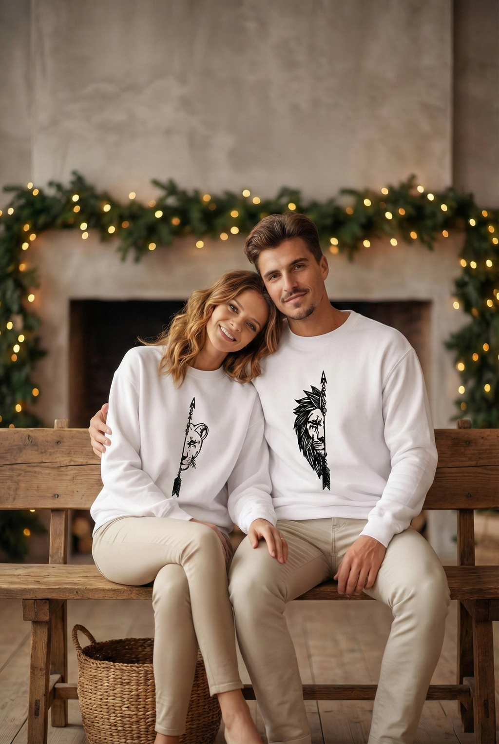 Sevgililer Günü Baskılı Oversize Bisiklet Yaka Sweatshirt - Beyaz