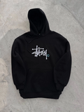 Erkek Üç İplik Kapşonlu Baskılı SweatShirt - Siyah