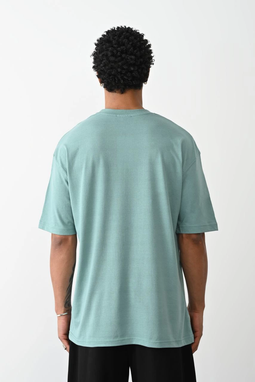 Erkek Tişört Düz Basic Penye Yazlık Bisiklet Yaka Kısa Kol T-Shirt - Mint Yeşili