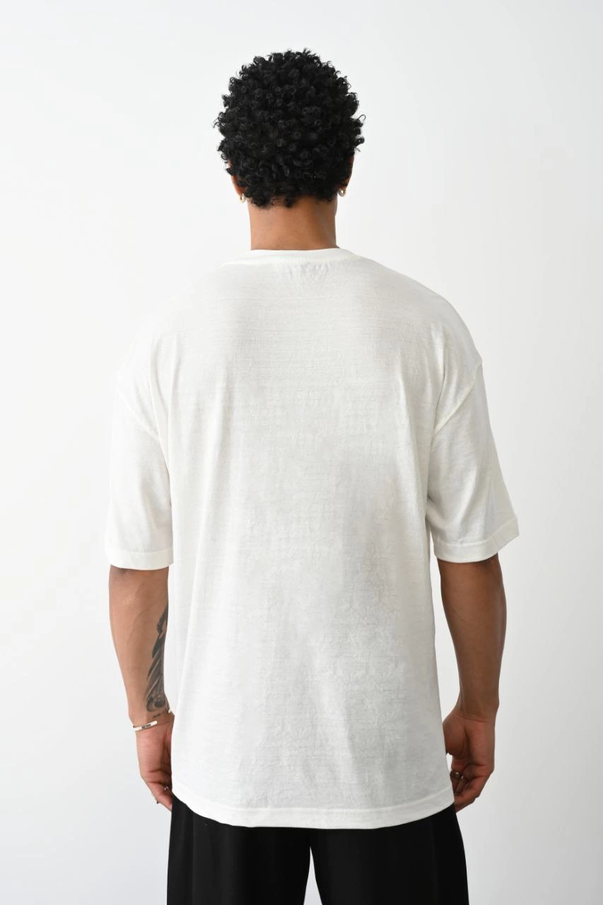 Erkek Tişört Düz Basic Penye Yazlık Bisiklet Yaka Kısa Kol T-Shirt - Beyaz