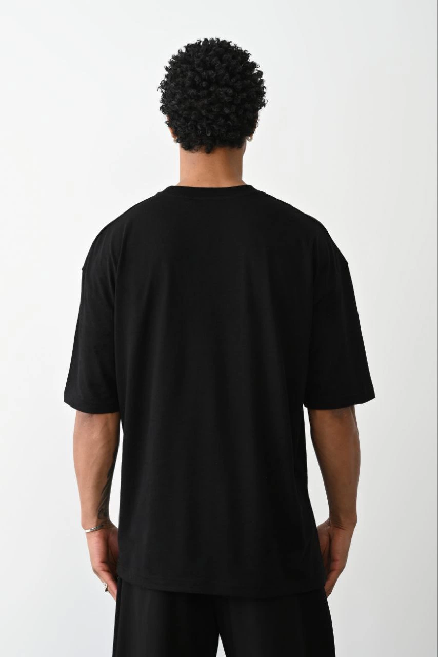 Erkek Tişört Düz Basic Penye Yazlık Bisiklet Yaka Kısa Kol T-Shirt - Siyah