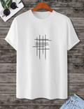 Kadın Baskılı Oversize kısa kol T-Shirt - Beyaz