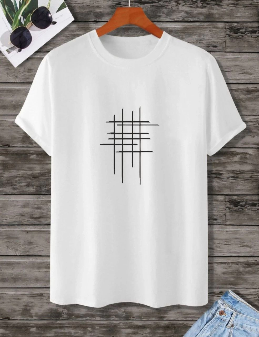 Kadın Baskılı Oversize kısa kol T-Shirt - Beyaz