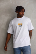 Erkek Baskılı T-Shirt Kısa Kol Bisiklet Yaka Regular Tişört - Beyaz