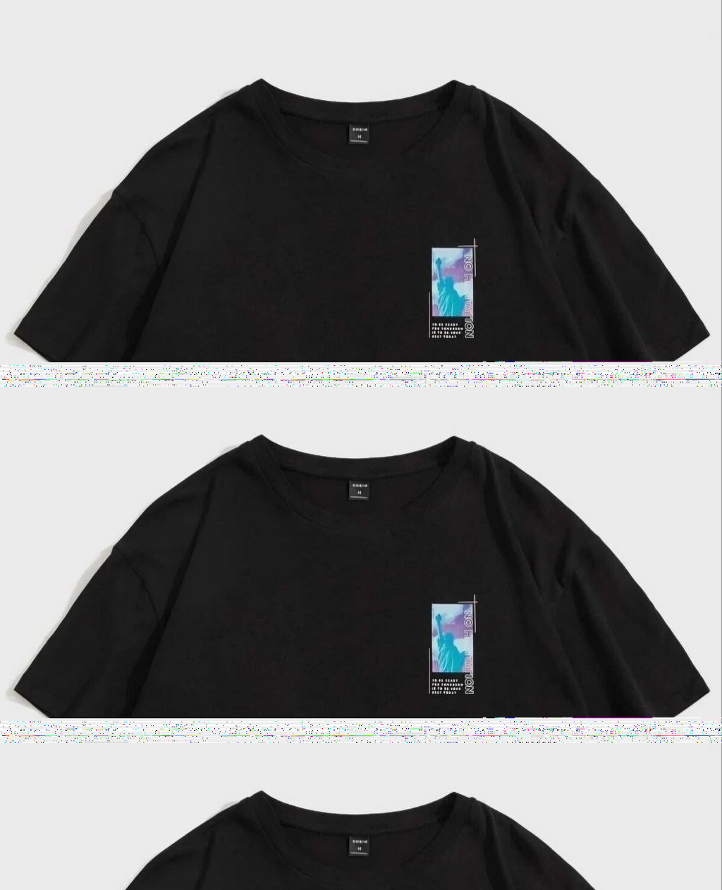 Kadın Baskılı T-Shirt Kısa Kol Bisiklet Yaka Oversize Rahat Kalıp Tişört - Siyah