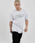 Erkek Kısa Kol Yazlık Tişört Bisiklet Yaka Baskılı Oversize T-Shirt -  Beyaz