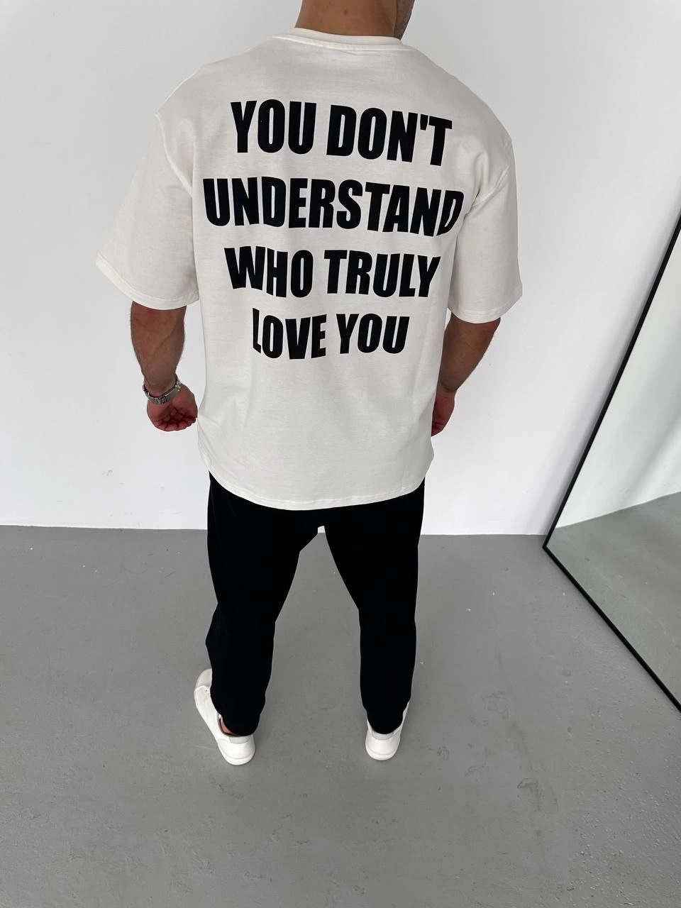 Erkek Baskılı T-Shirt Kısa Kol Bisiklet Yaka Regular Fit Rahat Kalıp Günlük Tişört - Beyaz