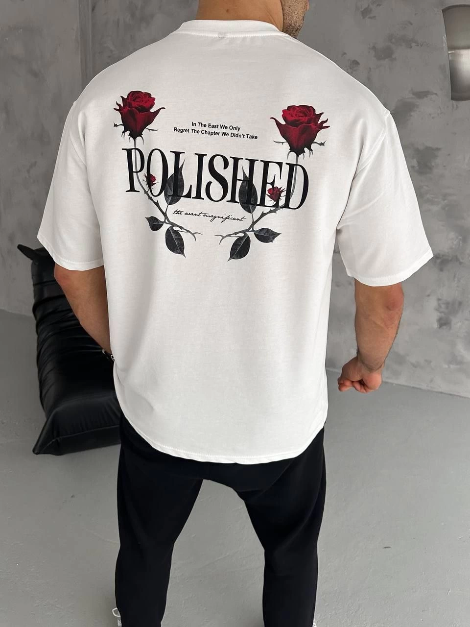 Erkek Kısa Kol Yazlık Tişört Bisiklet Yaka Baskılı Oversize T-Shirt - Beyaz