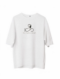 Erkek Baskılı T-Shirt Kısa Kol Bisiklet Yaka Regular Fit Rahat Kalıp Günlük Tişört - Beyaz