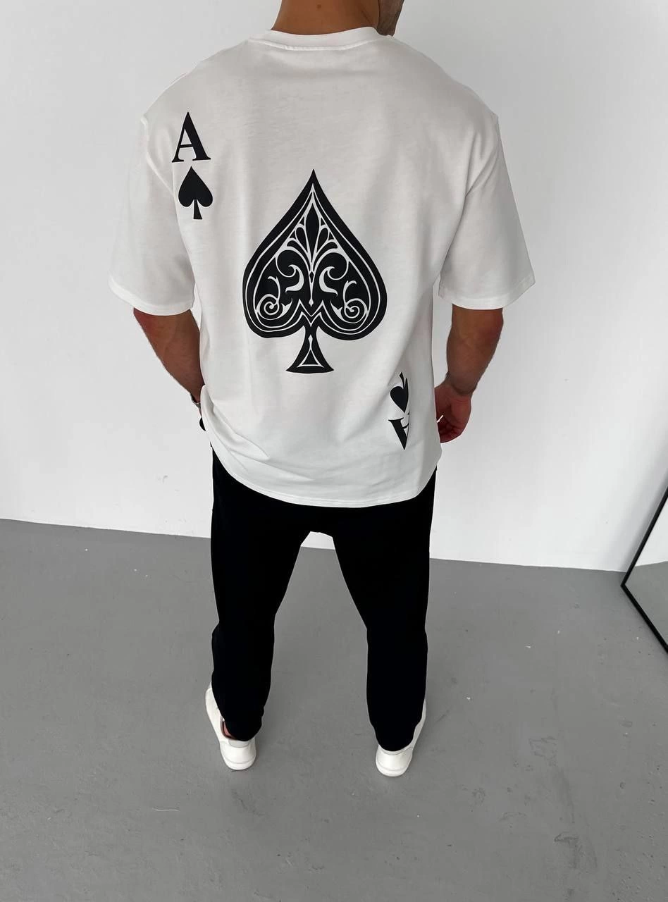 Erkek Baskılı T-Shirt Kısa Kol Bisiklet Yaka Regular Fit Rahat Kalıp Günlük Tişört - Beyaz