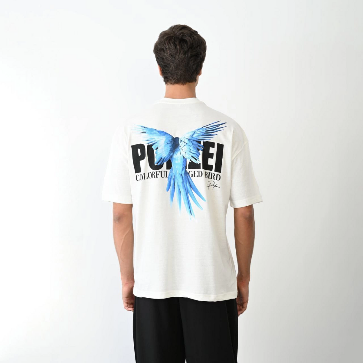 Erkek Baskılı T-Shirt Kısa Kol Bisiklet Yaka Regular Fit Rahat Kalıp Günlük Tişört - Beyaz