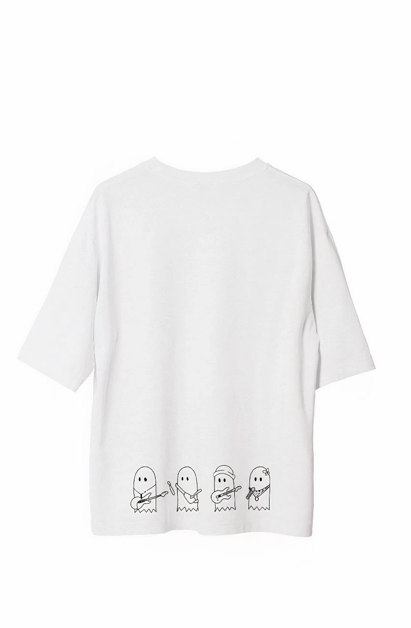 Erkek Baskılı T-Shirt Kısa Kol Bisiklet Yaka Regular Fit Rahat Kalıp Günlük Tişört - Beyaz