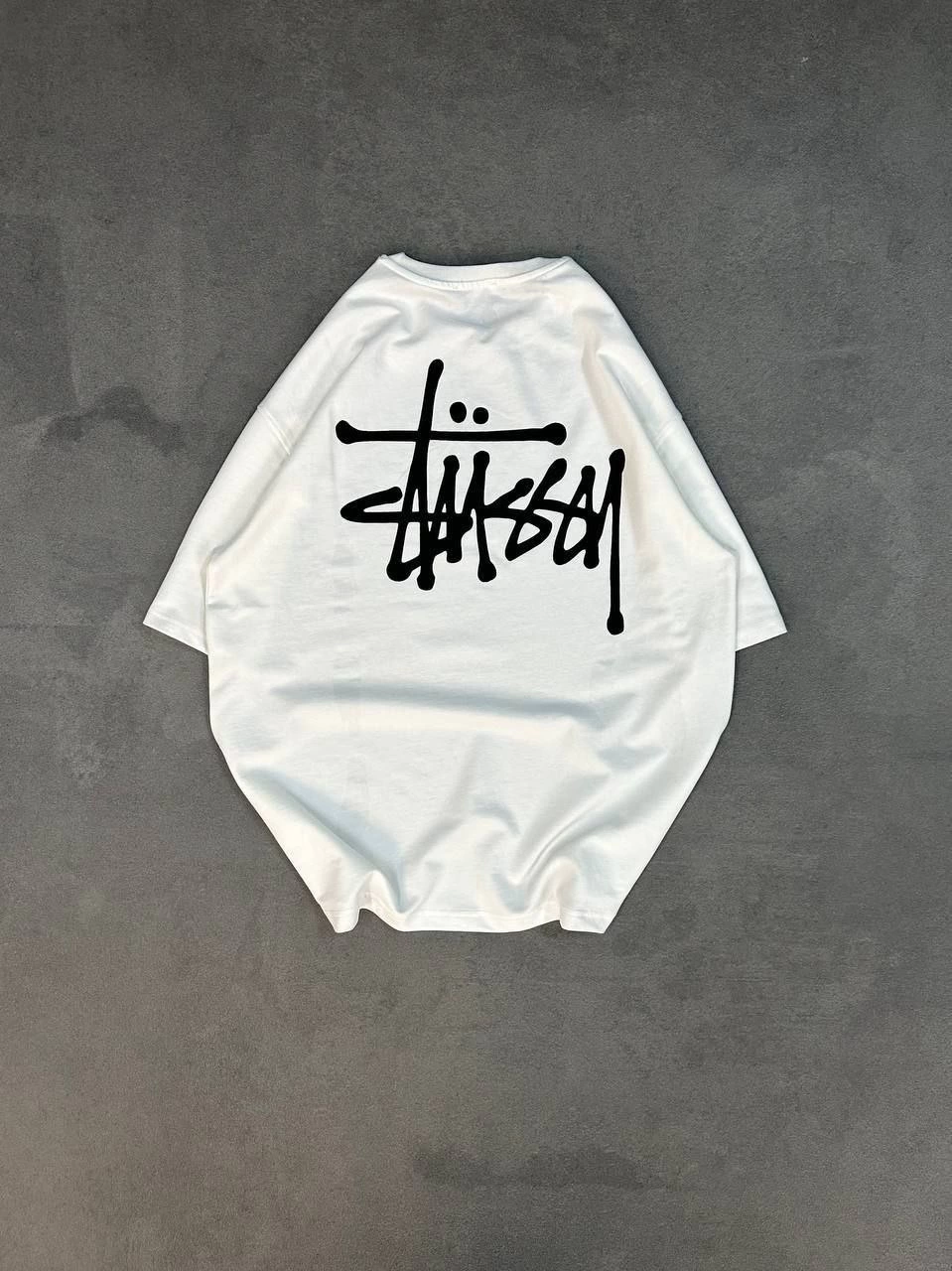 Erkek Tişört Bisiklet Yaka Baskılı Oversize Kısa kol T-Shirt - Beyaz