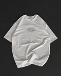 Kadın Baskılı T-Shirt Kısa Kol Bisiklet Yaka Oversize Rahat Kalıp Günlük Tişört   - Beyaz