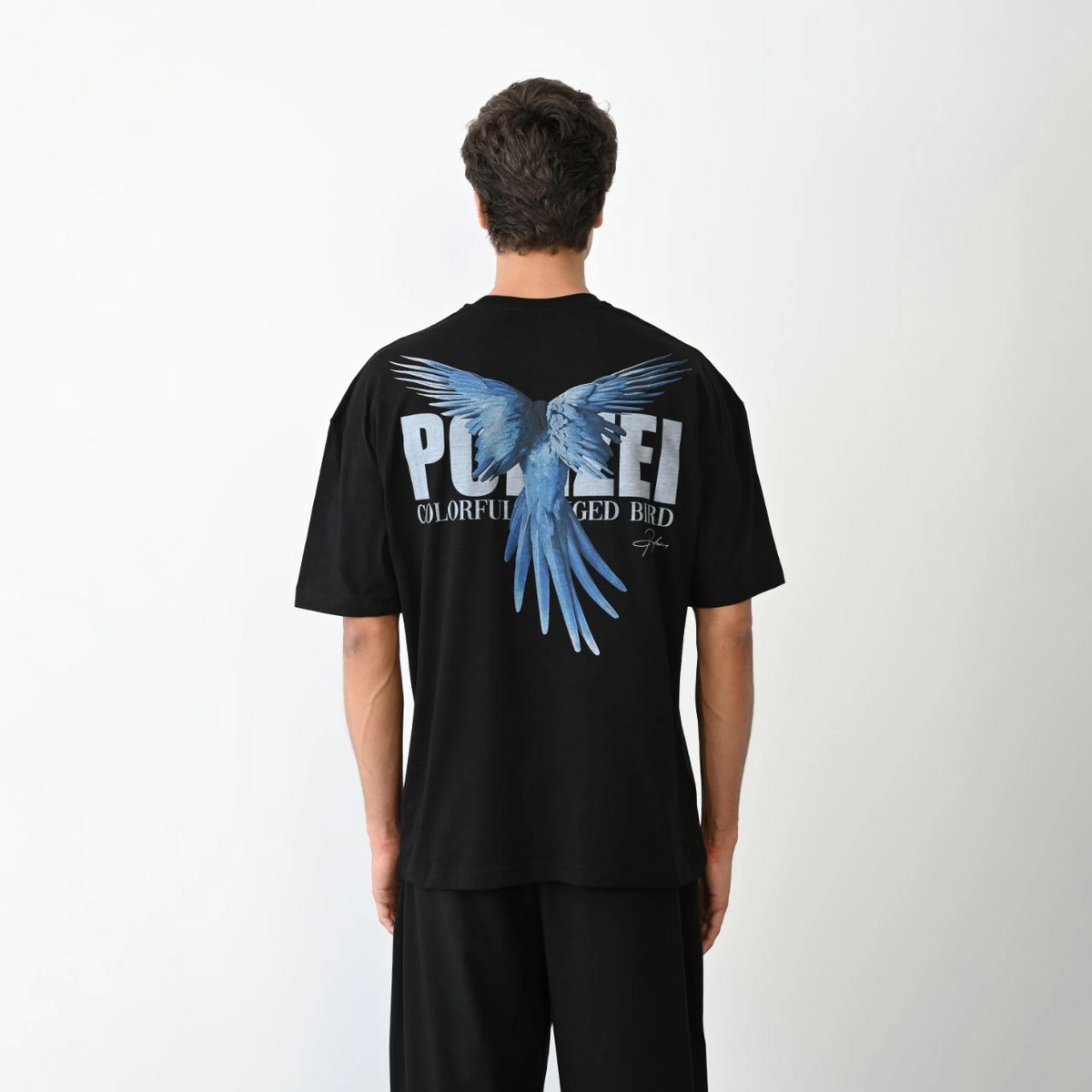 Erkek Baskılı T-Shirt Kısa Kol Bisiklet Yaka Regular Fit Rahat Kalıp Günlük Tişört - Siyah