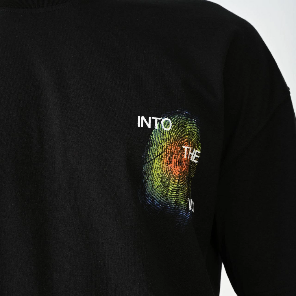 Erkek Kısa Kol Yazlık Tişört Bisiklet Yaka Baskılı Oversize T-Shirt - Siyah