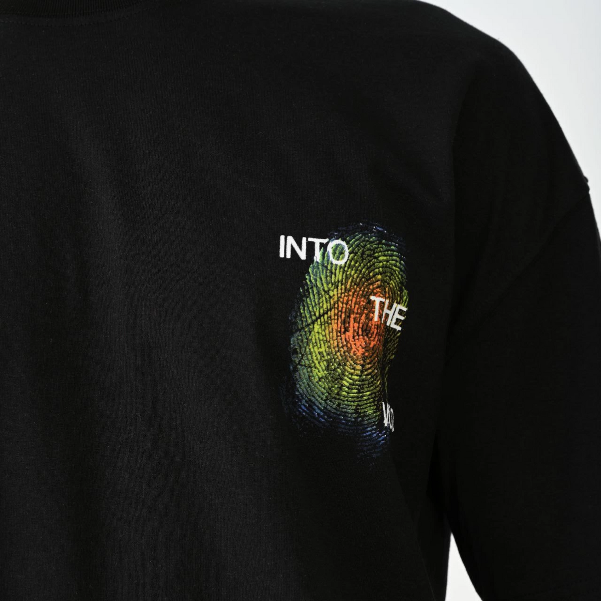 Erkek Kısa Kol Yazlık Tişört Bisiklet Yaka Baskılı Oversize T-Shirt - Siyah
