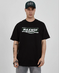 Erkek Kısa Kol Yazlık Tişört Bisiklet Yaka Baskılı Oversize T-Shirt - Siyah