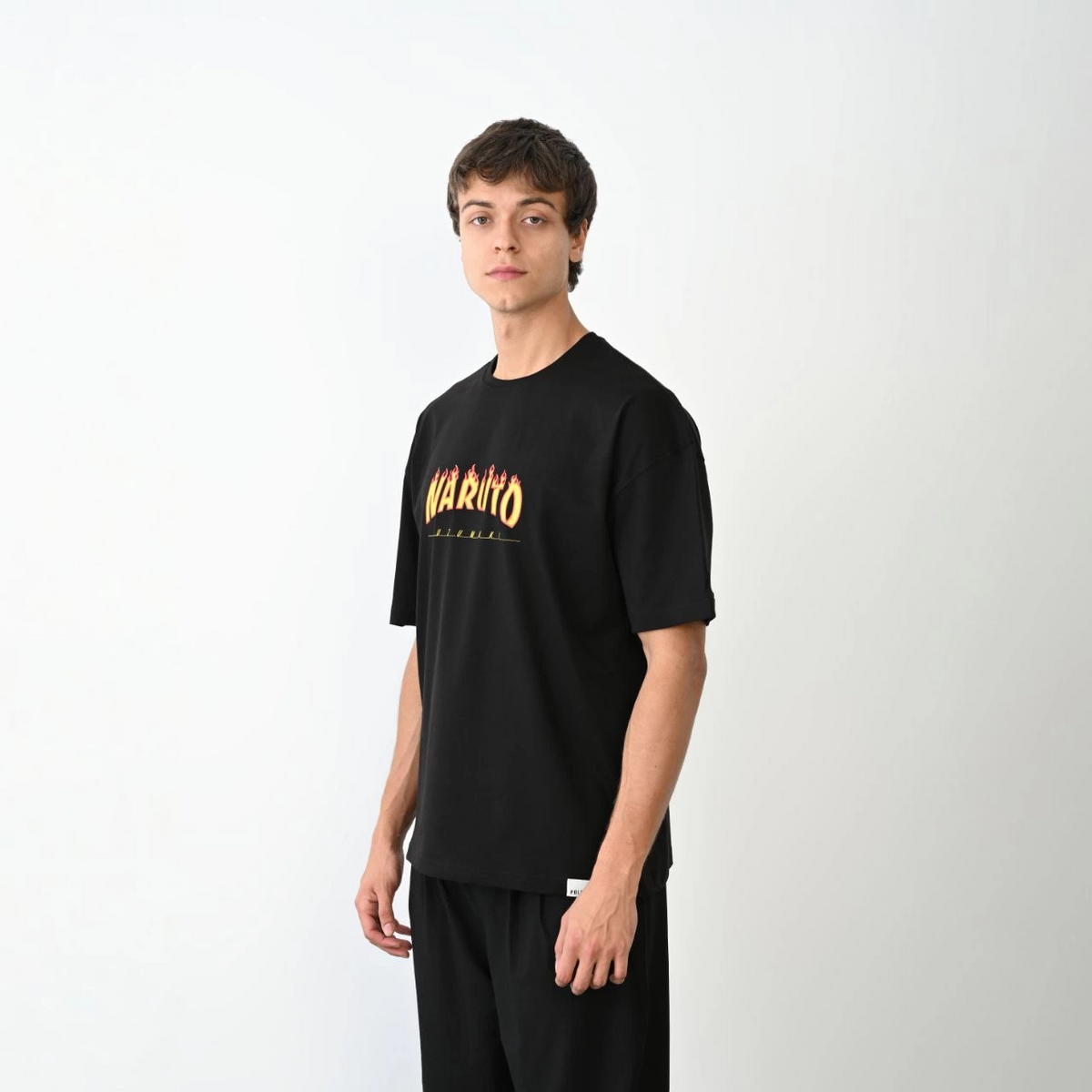 Erkek Baskılı T-Shirt Kısa Kol Bisiklet Yaka Regular Fit Rahat Kalıp Günlük Tişört - Siyah