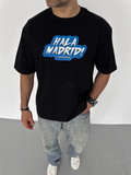 ERKEK Tişört Bisiklet Yaka Baskılı Regular fit T-Shirt - Siyah
