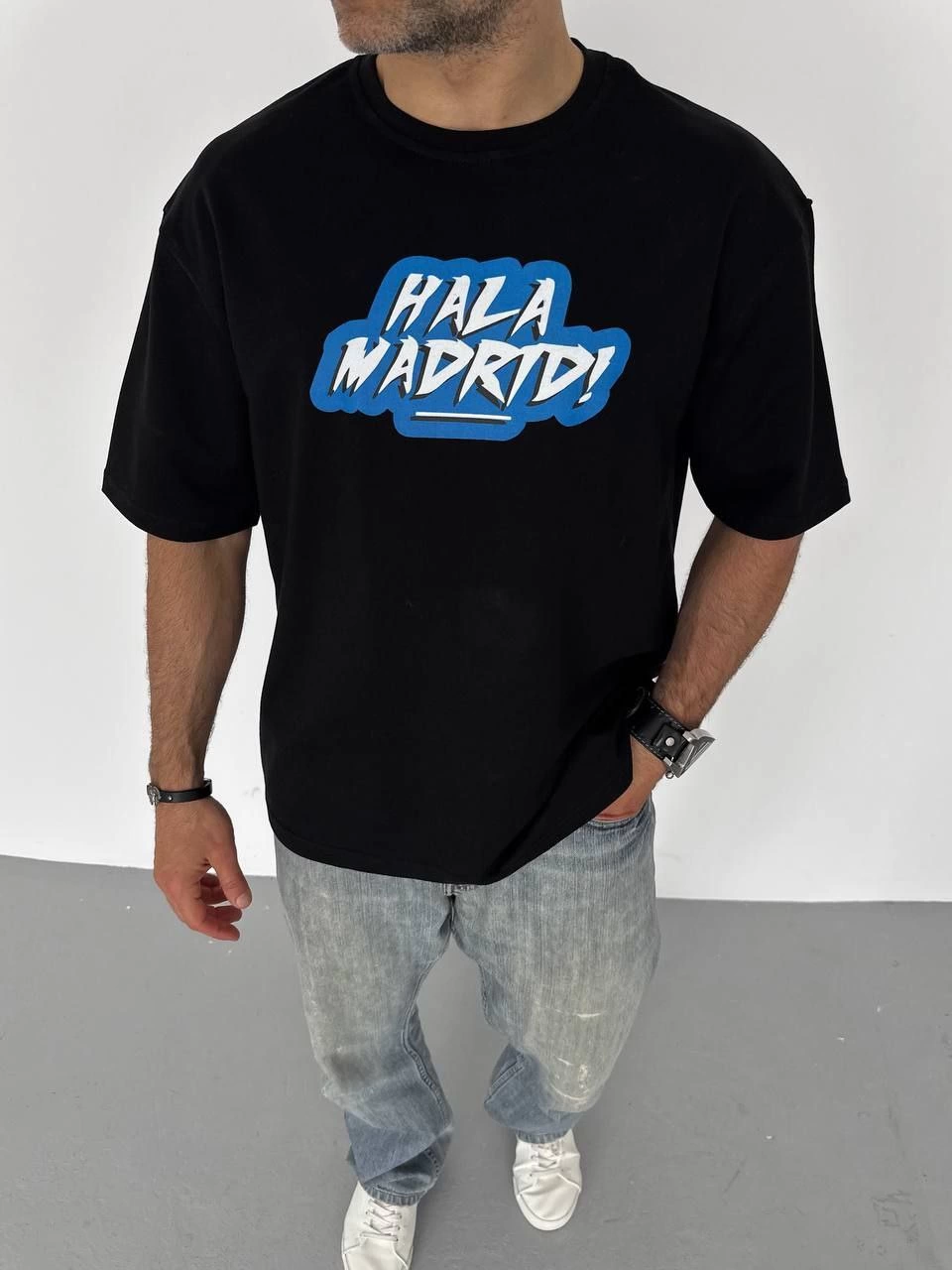 ERKEK Tişört Bisiklet Yaka Baskılı Regular fit T-Shirt - Siyah