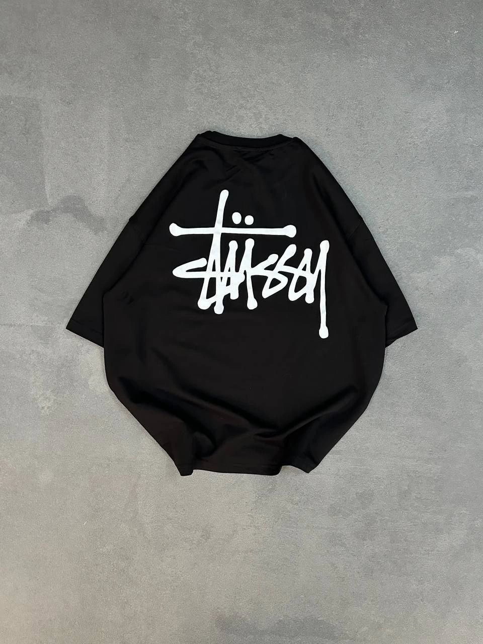 Erkek Kısa Kol Yazlık Tişört Bisiklet Yaka Baskılı Oversize T-Shirt - Siyah