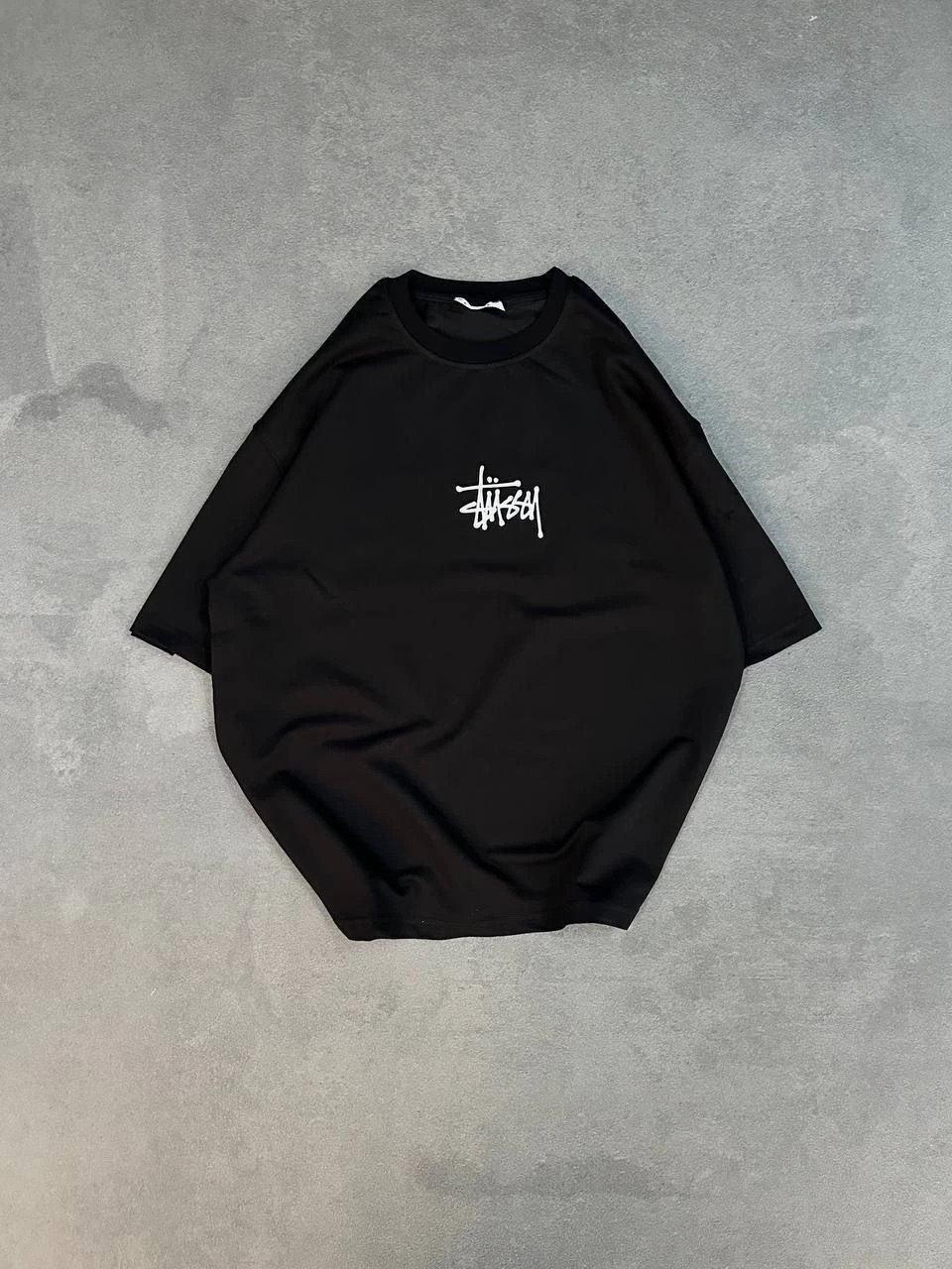 Erkek Kısa Kol Yazlık Tişört Bisiklet Yaka Baskılı Oversize T-Shirt - Siyah