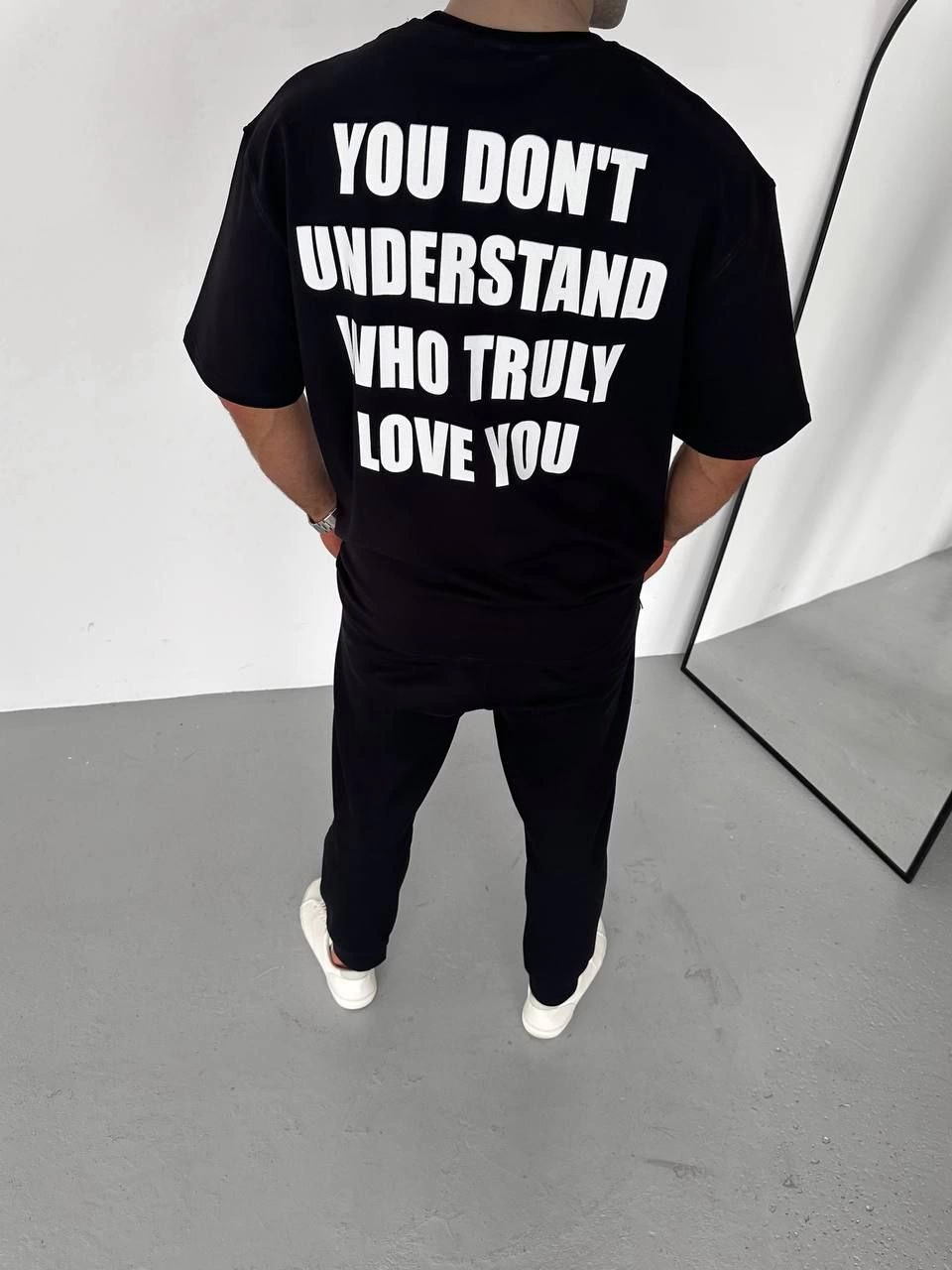 Erkek Baskılı T-Shirt Kısa Kol Bisiklet Yaka Regular Fit Rahat Kalıp Günlük Tişört - Siyah
