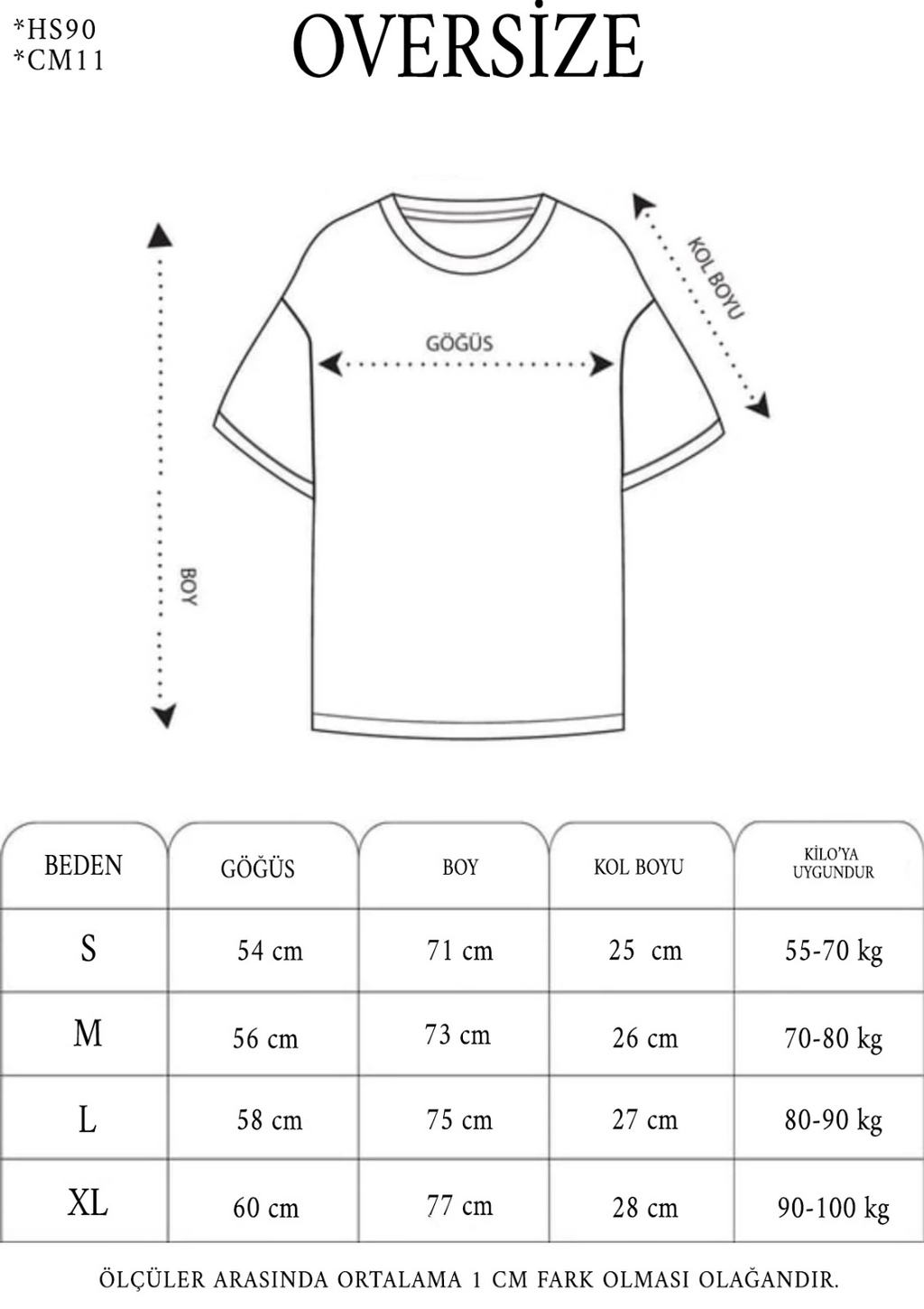 Kadın Baskılı T-Shirt Kısa Kol Bisiklet Yaka Oversize Rahat Kalıp Tişört - Siyah