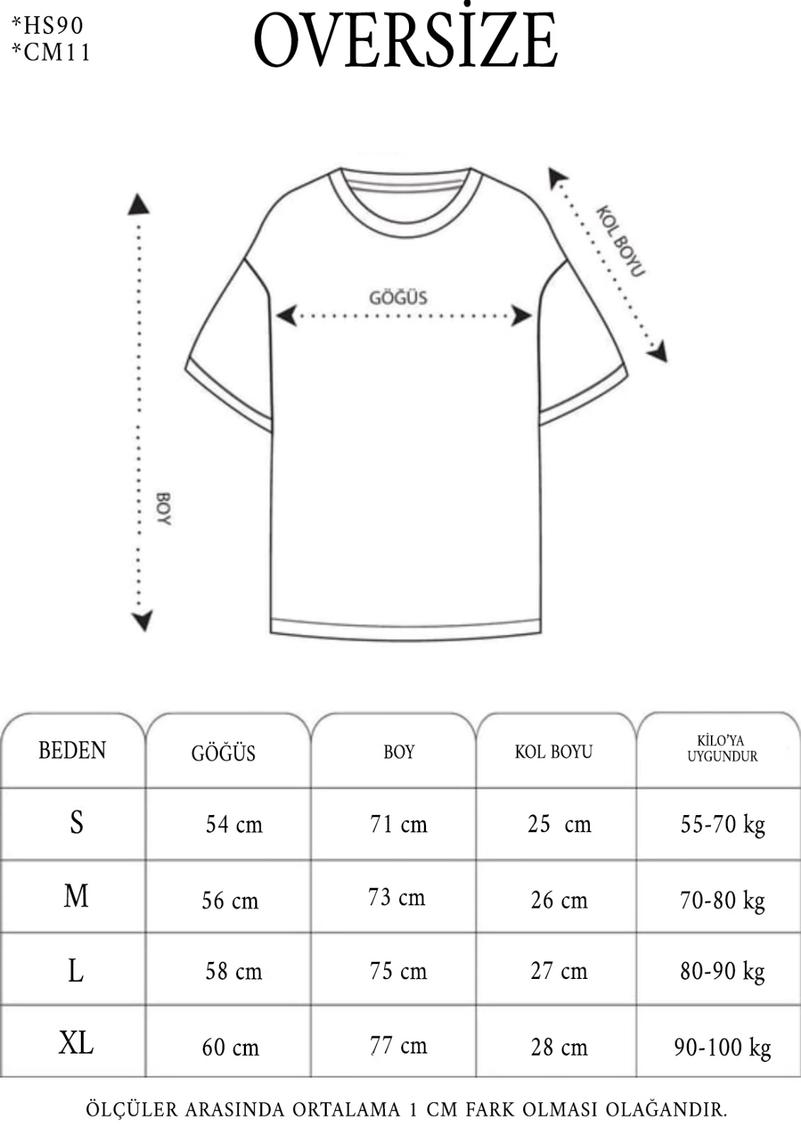 Kadın Baskılı T-Shirt Kısa Kol Bisiklet Yaka Oversize Rahat Kalıp Tişört - Siyah