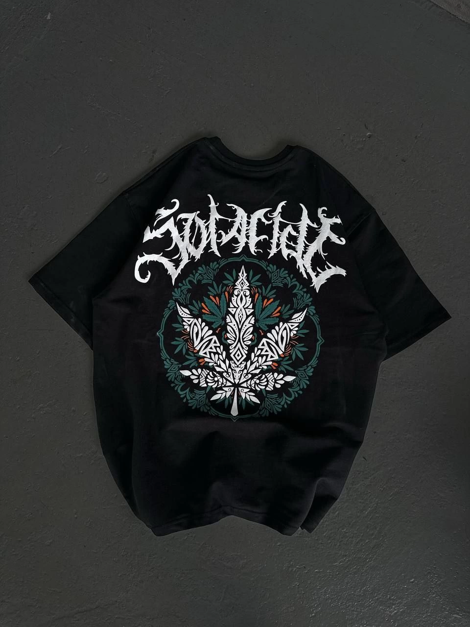 Kadın Baskılı T-Shirt Kısa Kol Bisiklet Yaka Oversize Rahat Kalıp Günlük Tişört   - Siyah