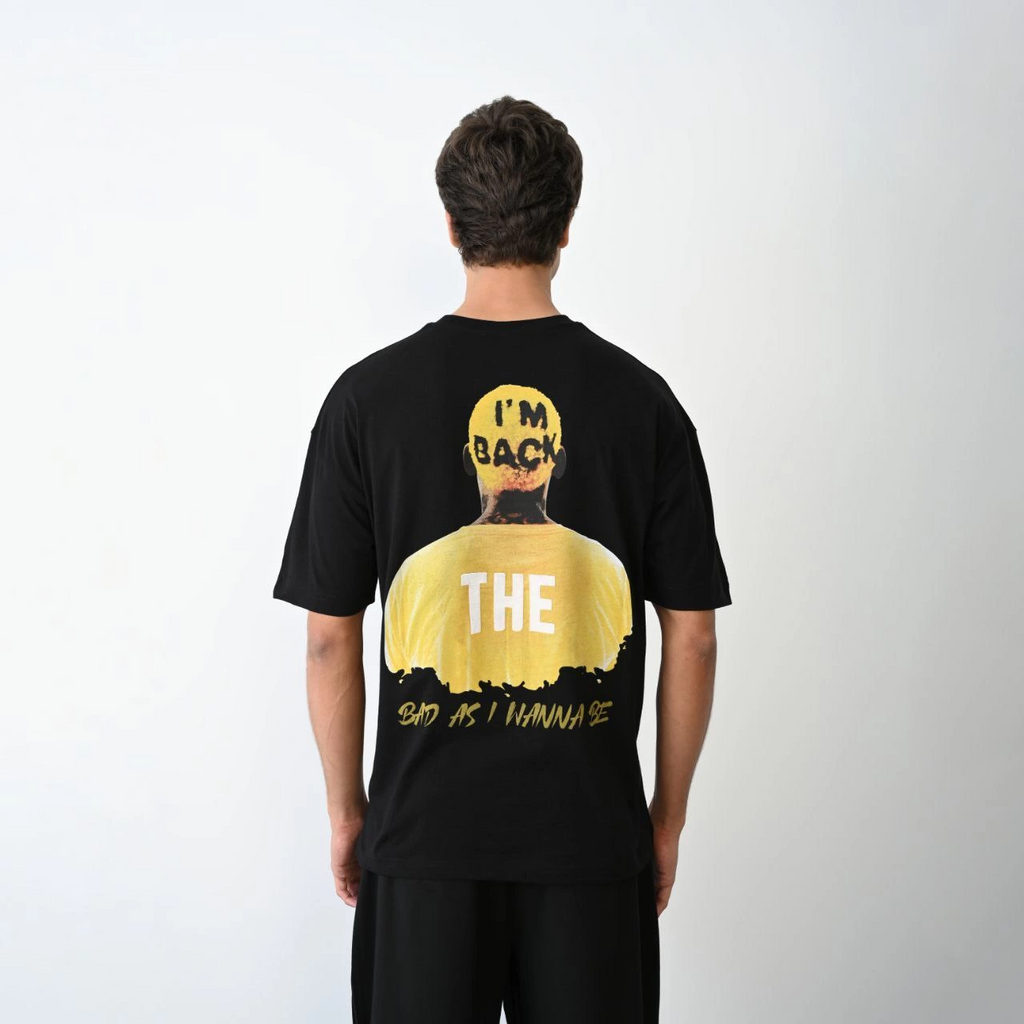 Erkek Baskılı T-Shirt Kısa Kol Bisiklet Yaka Regular Fit Rahat Kalıp Günlük Tişört - Siyah