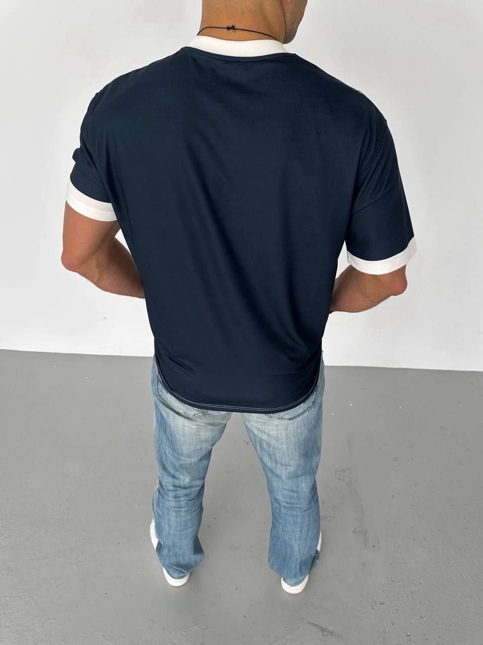 ERKEK Bisiklet Yaka Baskılı Kısa kol Oversize T-Shirt - Siyah