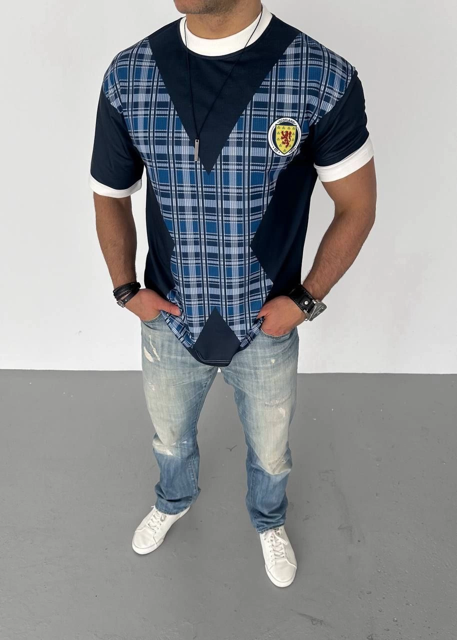 ERKEK Bisiklet Yaka Baskılı Kısa kol Oversize T-Shirt - Siyah