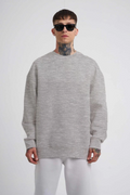 ERKEK Bisikilet Yaka 3 İplik Pamuklu SweatShirt - Gri