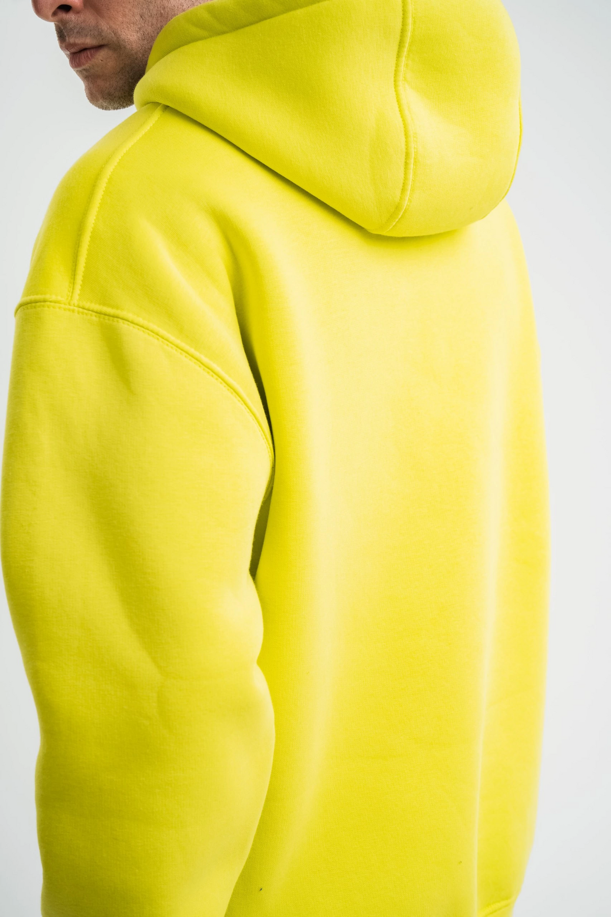 ERKEK 3 İplik Pamuklu Oversize Kapşonlu SweatShirt Hoodie - Sarı
