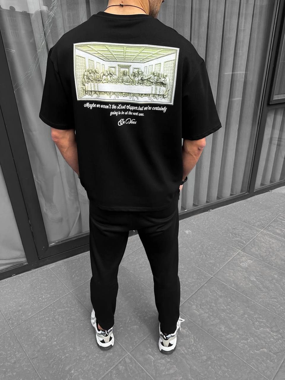 Erkek Baskılı T-Shirt Kısa Kol Bisiklet Yaka Regular Fit Rahat Kalıp Günlük Tişört - Siyah