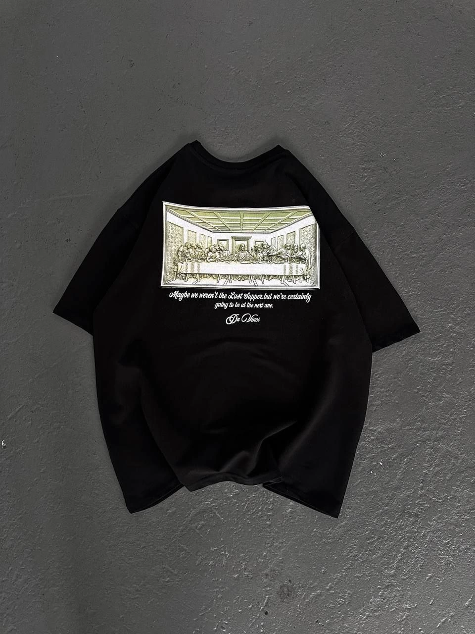 Kadın Baskılı T-Shirt Kısa Kol Bisiklet Yaka Oversize Rahat Kalıp Günlük Tişört - Siyah
