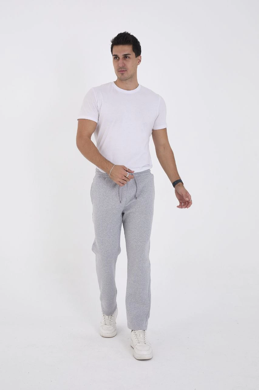 Erkek Üç İplik Basic Eşofman Pantolon - Gri