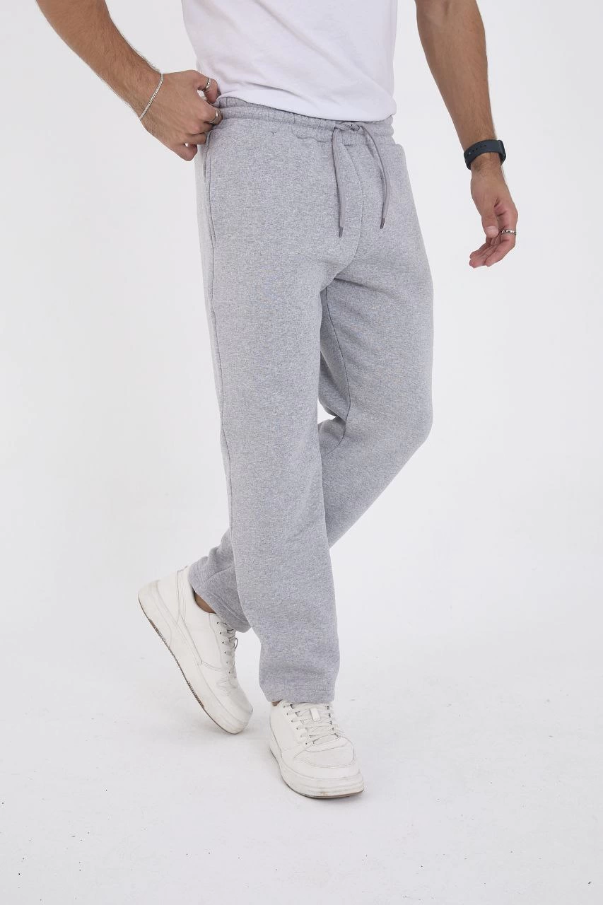 Erkek Üç İplik Basic Eşofman Pantolon - Gri