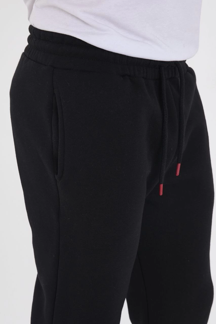 Erkek Üç İplik Basic Eşofman Pantolon - Siyah