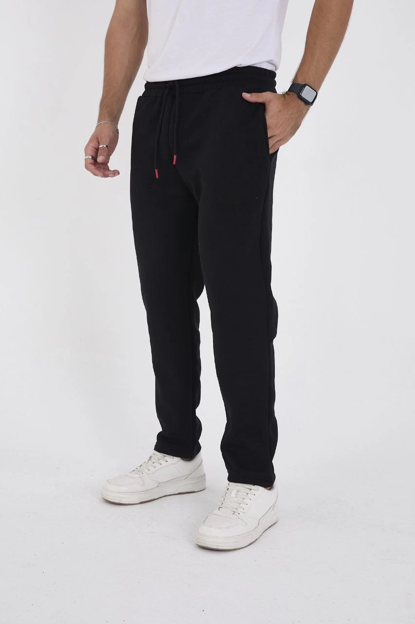 Erkek Üç İplik Basic Eşofman Pantolon - Siyah