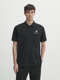 Erkek Pike Polo Yaka Tişört Düğmeli Baskılı T-Shirt - Beyaz